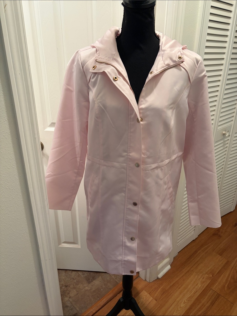 Dennis by Dennis Basso Baby Pink Lightweight Hooded Jacket